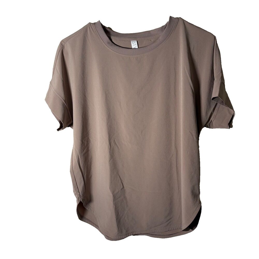 Stylus T-Shirt Women's Small Short Sleeve Brown Crew Neck Athletic Active
